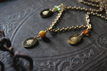 Load image into Gallery viewer, Three Ferns  |  Gemstone Charm Necklace.