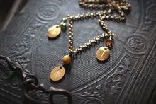 Load image into Gallery viewer, Three Ferns  |  Gemstone Charm Necklace.