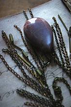 Load image into Gallery viewer, Luminary II. Peach Moonstone &amp; Brass Fringe Necklace.