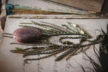 Load image into Gallery viewer, Luminary II. Peach Moonstone &amp; Brass Fringe Necklace.