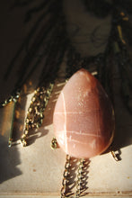 Load image into Gallery viewer, Luminary II. Peach Moonstone &amp; Brass Fringe Necklace.
