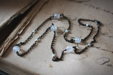 Load image into Gallery viewer, Dapple. Moonstone &amp; Opal Station Necklace.