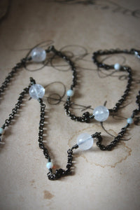 Dapple. Moonstone & Opal Station Necklace.