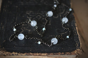 Dapple. Moonstone & Opal Station Necklace.