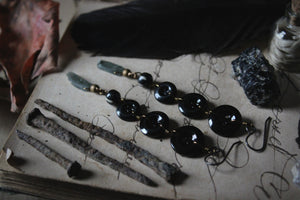 Season of the Witch, Pt.I | A Binding Spell. Antique Glass Button Earrings.