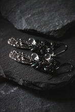 Load image into Gallery viewer, Dark &amp; Stormy | Thundershower. Artisan Pewter &amp; Glass Earrings.