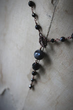 Load image into Gallery viewer, Season of the Witch, Pt.I | Ravenna. Beaded Gemstone Toggle Necklace.