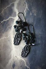 Load image into Gallery viewer, Dark &amp; Stormy | Thundershower. Artisan Pewter &amp; Glass Earrings.
