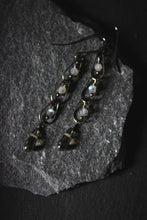 Load image into Gallery viewer, Dark &amp; Stormy | Rain Chain || Letty. Linear Drop Earrings.