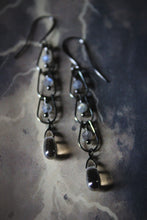 Load image into Gallery viewer, Dark &amp; Stormy | Rain Chain || Letty. Linear Drop Earrings.