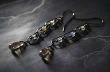 Load image into Gallery viewer, Dark &amp; Stormy | Rain Chain || Letty. Linear Drop Earrings.