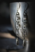 Load image into Gallery viewer, Dark &amp; Stormy | Rain Chain || Letty. Linear Drop Earrings.