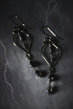 Load image into Gallery viewer, Dark &amp; Stormy | Nimbus. Gemstone &amp; Glass Drop Earrings.