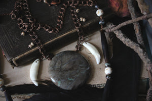 Season of the Witch, Pt.I | Drawing Down the Moon. Jasper, Horn & Coyote Tooth Necklace.