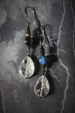 Load image into Gallery viewer, Dark &amp; Stormy | Petrichor. Gemstone Drop Earrings.