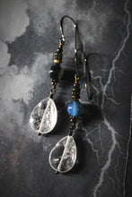 Load image into Gallery viewer, Dark &amp; Stormy | Petrichor. Gemstone Drop Earrings.