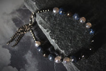Load image into Gallery viewer, Dark &amp; Stormy | Drumming In The Deep. Beaded Gemstone Bracelet.