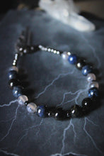 Load image into Gallery viewer, Dark &amp; Stormy | Drumming In The Deep. Beaded Gemstone Bracelet.
