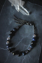 Load image into Gallery viewer, Dark &amp; Stormy | Drumming In The Deep. Beaded Gemstone Bracelet.