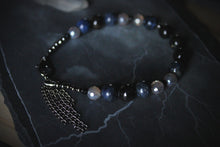 Load image into Gallery viewer, Dark &amp; Stormy | Drumming In The Deep. Beaded Gemstone Bracelet.
