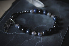 Load image into Gallery viewer, Dark &amp; Stormy | Drumming In The Deep. Beaded Gemstone Bracelet.
