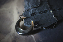 Load image into Gallery viewer, Dark &amp; Stormy | Arcanum III. Mother of Pearl Pendant Necklace.