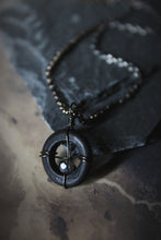 Load image into Gallery viewer, Dark &amp; Stormy | Betwixt &amp; Between || Piercing The Dark. Glass Ring Pendant Necklace.