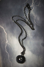 Load image into Gallery viewer, Dark &amp; Stormy | Betwixt &amp; Between || Piercing The Dark. Glass Ring Pendant Necklace.