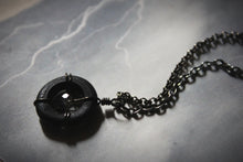 Load image into Gallery viewer, Dark &amp; Stormy | Betwixt &amp; Between || Piercing The Dark. Glass Ring Pendant Necklace.