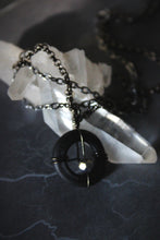 Load image into Gallery viewer, Dark &amp; Stormy | Betwixt &amp; Between || Piercing The Dark. Glass Ring Pendant Necklace.