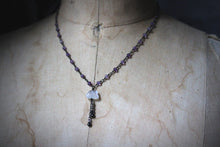 Load image into Gallery viewer, Dark &amp; Stormy | Stormspell. Beaded Gemstone Pendant Necklace.