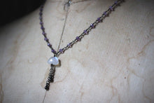 Load image into Gallery viewer, Dark &amp; Stormy | Stormspell. Beaded Gemstone Pendant Necklace.