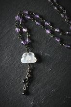 Load image into Gallery viewer, Dark &amp; Stormy | Stormspell. Beaded Gemstone Pendant Necklace.