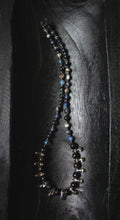 Load image into Gallery viewer, Dark &amp; Stormy | Silver Tears. Hand-strung Gemstone &amp; Glass Necklace.