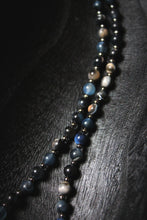 Load image into Gallery viewer, Dark &amp; Stormy | Silver Tears. Hand-strung Gemstone &amp; Glass Necklace.