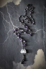 Load image into Gallery viewer, Dark &amp; Stormy | Stormspell. Beaded Gemstone Pendant Necklace.