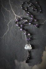 Load image into Gallery viewer, Dark &amp; Stormy | Stormspell. Beaded Gemstone Pendant Necklace.