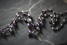 Load image into Gallery viewer, Dark &amp; Stormy | Stormspell. Beaded Gemstone Pendant Necklace.