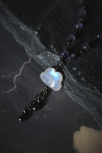 Load image into Gallery viewer, Dark &amp; Stormy | Stormspell. Beaded Gemstone Pendant Necklace.