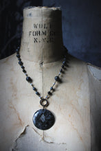 Load image into Gallery viewer, Dark &amp; Stormy | The Graying Shroud. Beaded Gemstone Pendant Necklace.