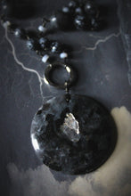 Load image into Gallery viewer, Dark &amp; Stormy | The Graying Shroud. Beaded Gemstone Pendant Necklace.