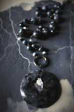 Load image into Gallery viewer, Dark &amp; Stormy | The Graying Shroud. Beaded Gemstone Pendant Necklace.