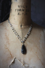 Load image into Gallery viewer, Dark &amp; Stormy | Phantom Gale. Double-strand Beaded Gemstone Pendant Necklace.