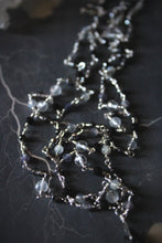 Load image into Gallery viewer, Dark &amp; Stormy | Phantom Gale. Double-strand Beaded Gemstone Pendant Necklace.