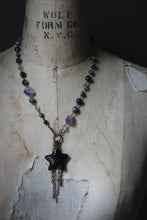 Load image into Gallery viewer, Season of the Witch, Pt.II | The Dark Star. Beaded Obsidian Pendant Necklace.