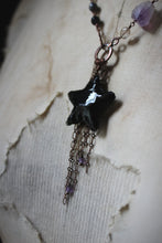 Load image into Gallery viewer, Season of the Witch, Pt.II | The Dark Star. Beaded Obsidian Pendant Necklace.