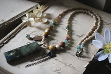 Load image into Gallery viewer, Bloodroot Season | Vernal. Gemstone &amp; Glass Beaded Necklace.