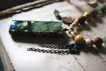 Load image into Gallery viewer, Bloodroot Season | Vernal. Gemstone &amp; Glass Beaded Necklace.