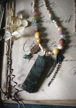 Load image into Gallery viewer, Bloodroot Season | Vernal. Gemstone &amp; Glass Beaded Necklace.