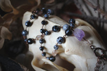 Load image into Gallery viewer, Season of the Witch, Pt.II | The Dark Star. Beaded Obsidian Pendant Necklace.